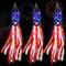 3 Pack 70 Inch Large American Flag Windsock with Lights 4th of July Decorations, Patriotic Fourth of July Outdoor Decor